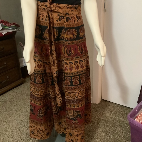 BOHO WRAP SKIRT~100% SOFT INDIA COTTON~HANDMADE - Picture 8 of 9